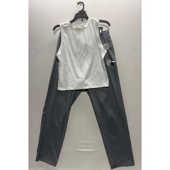 Yogalicious Airlite Melissa Crop Tank (L) + Gray Athletic Pants (L) - Picture 1 of 13